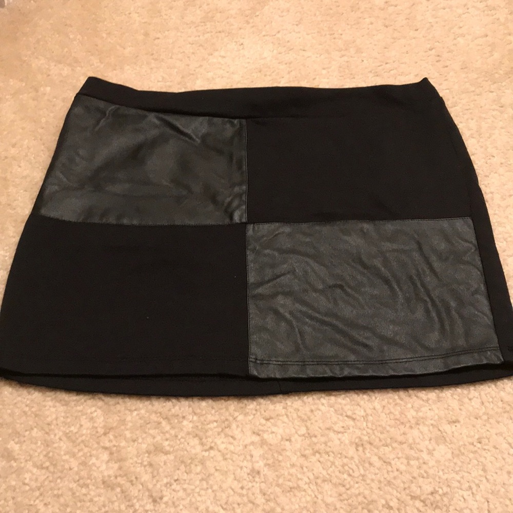 Black leather skirt